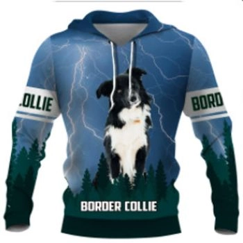 Generous And Beautiful Blue Dog Pattern Animals Hoodie