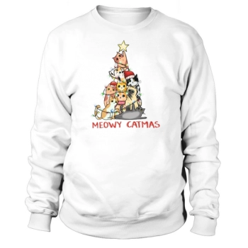 Funny Cat Christmas Meowy Catmas Sweatshirt