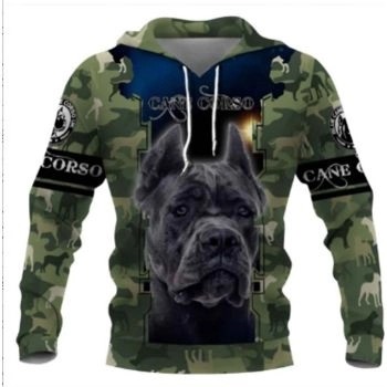 Temperament Green Dog Pattern Animals Hoodie