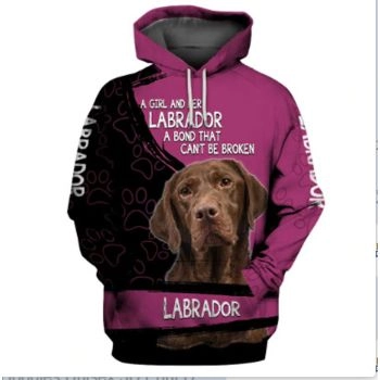  Fashion Pink Black Dog Pattern Animals Hoodie