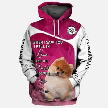 Oversize Pink Dog Pattern Animals Hoodie