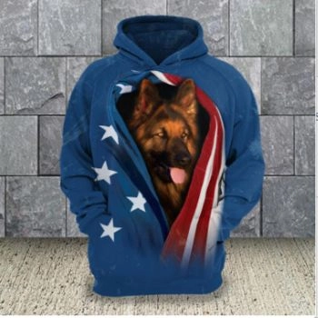 Classical  Blue Dog Pattern Animals Hoodie