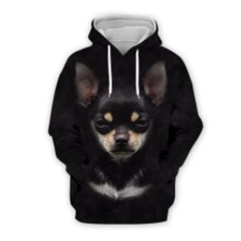 Pretty Black Dog Pattern Animals Hoodie