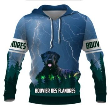 Fashion Blue Dog Pattern Animals Hoodie