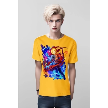 Vibrant Yellow Edward Elric From Fullmetal Alchemist Shirt - Embrace Fearless Spirit!