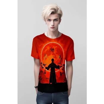 Sukuna Ryomen From Jujutsu Kaisen Shirt - Vibrant Orange