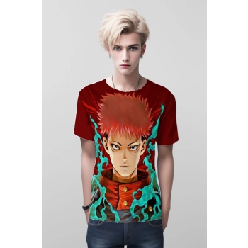 Blood-Crimson Curse - Fiery Red Yuji Itadori From Jujutsu Kaisen Shirt