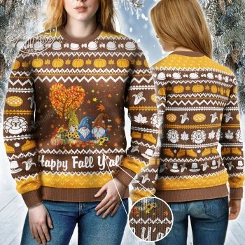 Happy Fall Y_all Thanksgiving Gift Ugly Christmas Sweater