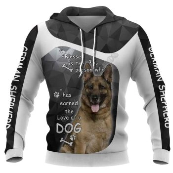 Loose Black Dog Pattern Animals Hoodie