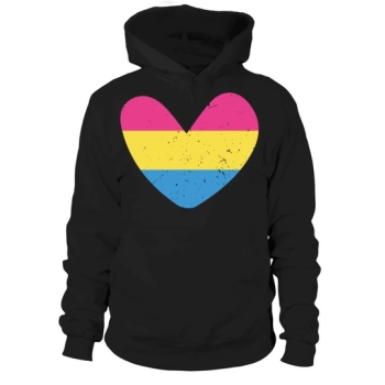 Love LGBTQ Pansexual Heart Flag Hoodies