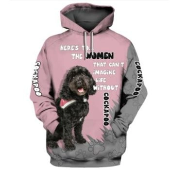 Precious Pink Dog Pattern Animals Hoodie