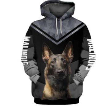  Elegance Black Dog Pattern Animals Hoodie