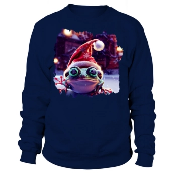 Cute Little Frog With Santa Hat Sweatshirt
