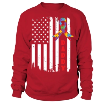 Autism Dad American Flag Vintage Sweatshirt