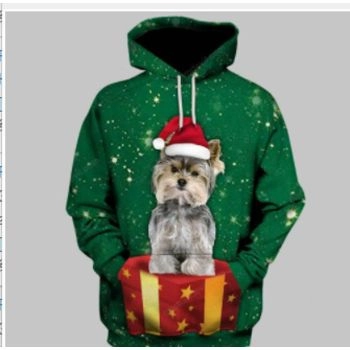 Fashion Green Dog Pattern Animals Hoodie