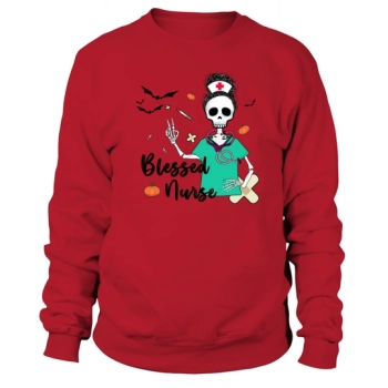 Halloween Nurse Blessed Nurse Sublimation Sweatshirt