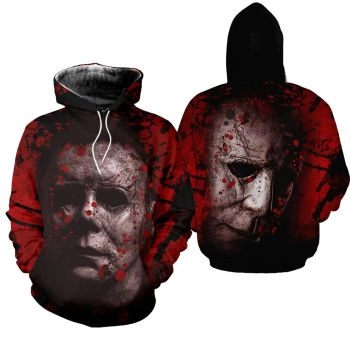  Cute And Loose Black Red Skull Pattern Halloween Hoodie