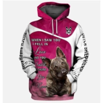 Gorgeous Pink White Dog Pattern Animals Hoodie