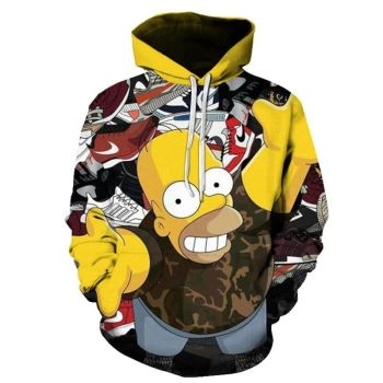 Homer Simpson and His Son 3D Printed Hoodies Sweatshirts