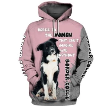 Loose And Gorgeous Pink Dog Pattern Animals Hoodie