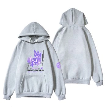 Exquisite Genshin Impact Game Raiden Shogun Grey Hoodie