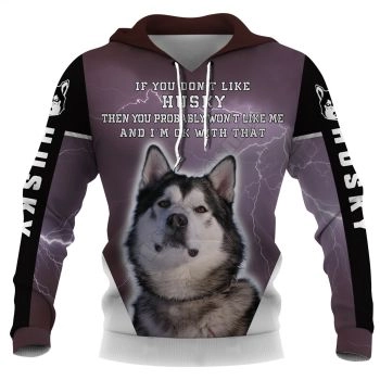 Loose And Gorgeous Purple Dog Pattern Animals Hoodie