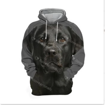  Temperament Black Dog Pattern Animals Hoodie