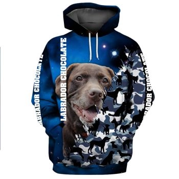 Popular Blue Dog Pattern Animals Hoodie