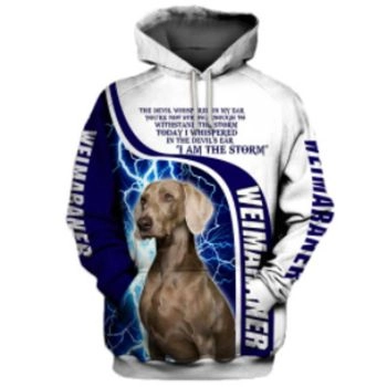 Pretty Blue White Dog Pattern Animals Hoodie