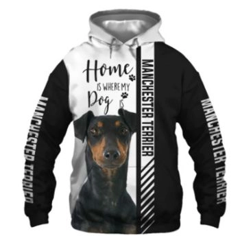 Loose Black White Dog Pattern Animals Hoodie