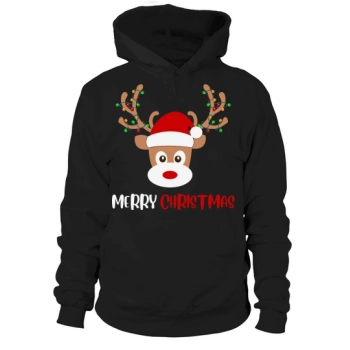 Merry Christmas Reindeer Christmas Light Hoodies