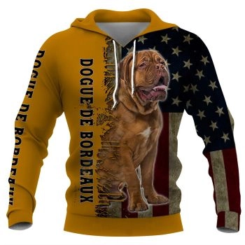 Loose Yellow Black Dog Pattern Animals Hoodie