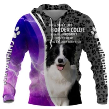 Street Style Purple Black Dog Pattern Animals Hoodie