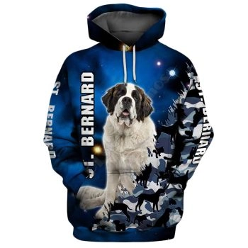 Classical  Blue Dog Pattern Animals Hoodie