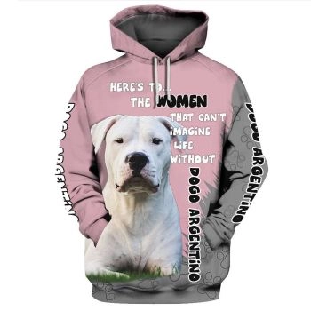 Vintage  Pink Dog Pattern Animals Hoodie