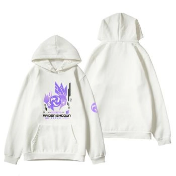 Leisure Genshin Impact Game Raiden Shogun White Hoodie