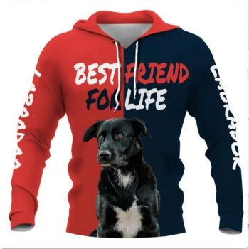 Street Red Blue Dog Pattern Animals Hoodie