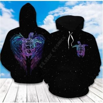 Pretty Black Turtles Pattern Animals Hoodie