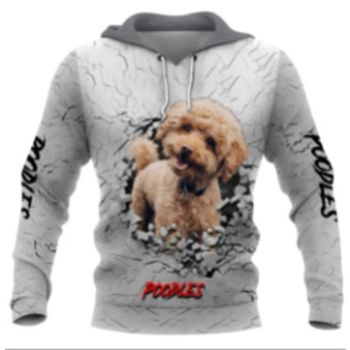 Classical  White Dog Pattern Animals Hoodie