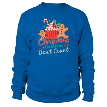 Christmas Calories Dont Count Retro Funny Foodie Christmas Party Sweatshirt