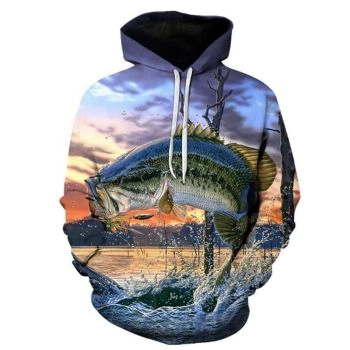 Classical And Elegance Colorful Fish Pattern Bitcoin Hoodie