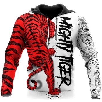 Popular Red Tiger Pattern Animals Hoodie