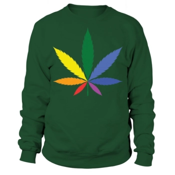 Gay Pride Rainbow Marijuana LGBTQ Sweatshirt