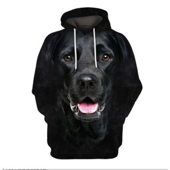 Pretty Black Dog Pattern Animals Hoodie