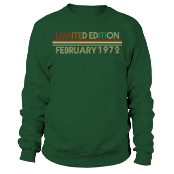 50th Birthday February Vintage 1972 Gift Idea Sweatshirt