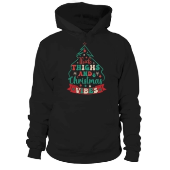 Thick Thighs and Christmas Vibes Retro Christmas Hoodies