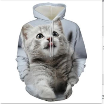 Loose And Gorgeous Cat Dog Pattern Animals Hoodie