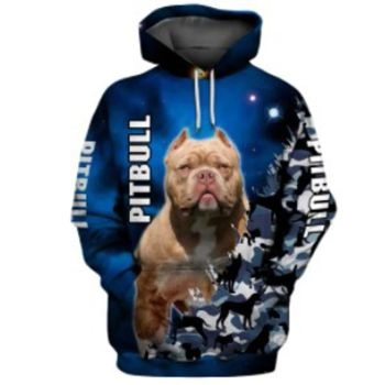 Popular And Vintage Blue Dog Pattern Animals Hoodie