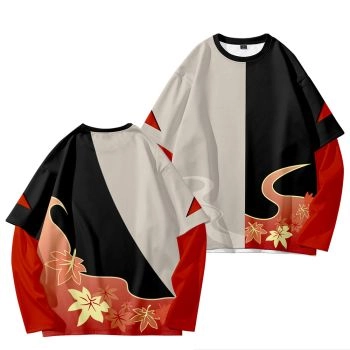 Comfortable Genshin Impact Kaedehara Kazuha Fake Two Pieces Hoodie