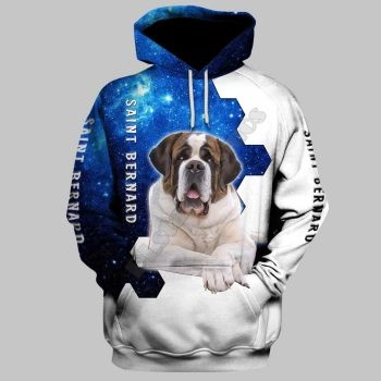 Cute Blue White Dog Pattern Animals Hoodie